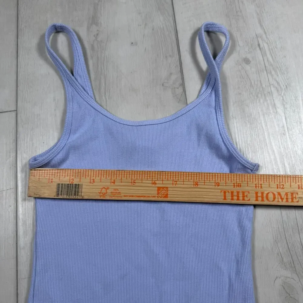 ALO Ribbed Adore Tank Women's SizeXS Light Blue Workout Pilates